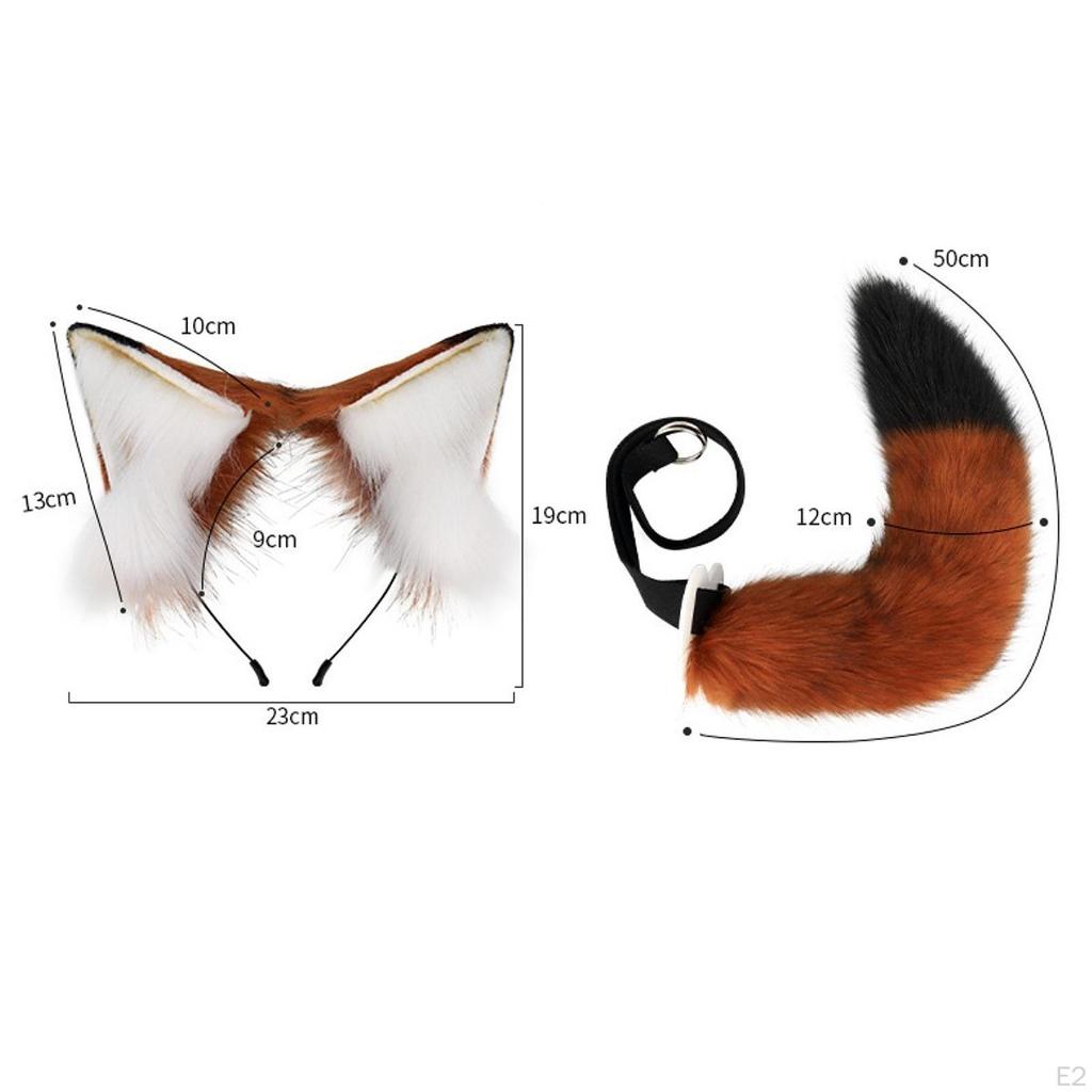 Cat Ears and Tail Set Vivid Halloween Costume Accessories for Stage Performance