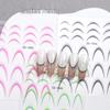 Ultratunna Nail Art Gradient Halvmåne Franska Linje Klistermärken - Leende Båge Dekaler för Naglar