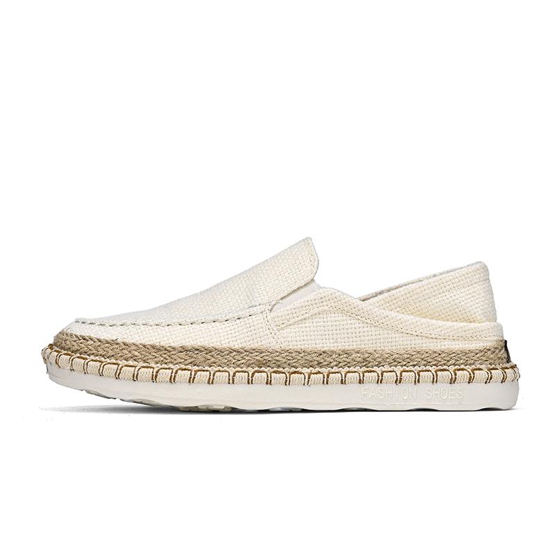 Linen Sewing Men's Casual Shoes Comfy Lightweight Summer Loafers Men Espadrilles Flat Slip-on Driving Shoes Man  Fishermen Shoes