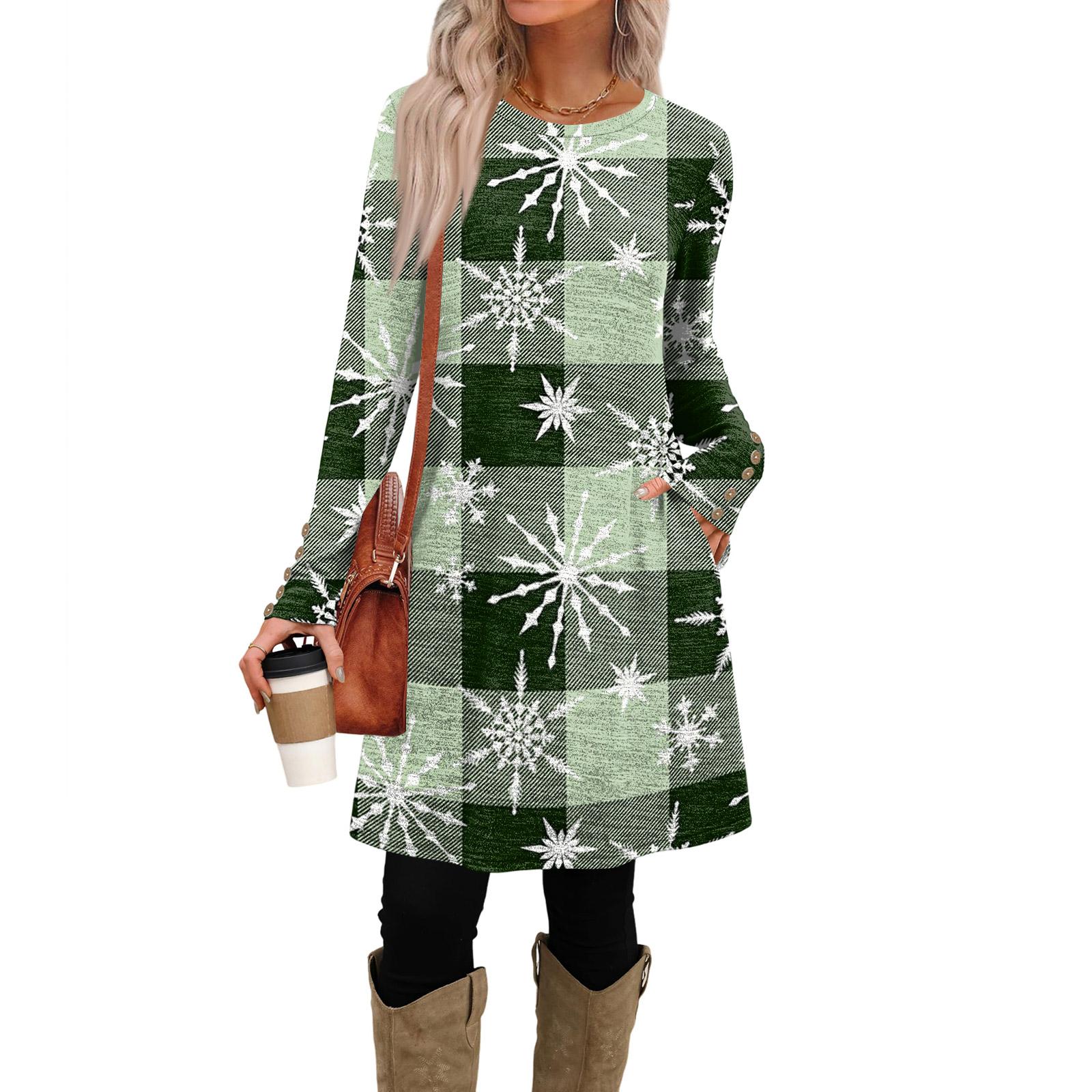 

Женское модное повседневное платье с карманами, декоративными пуговицами, круглым вырезом и длинными рукавами M винный