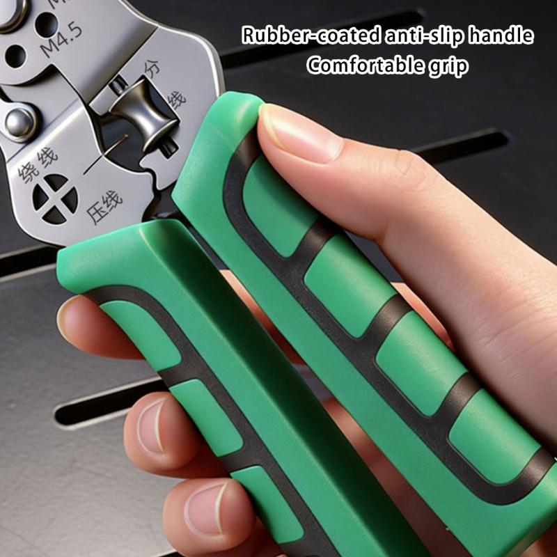 Ergonomic Handle Electrical Tool with None Contact Voltage Detection Wire Stripping and Cutting Capabilities Ergonomic Handle