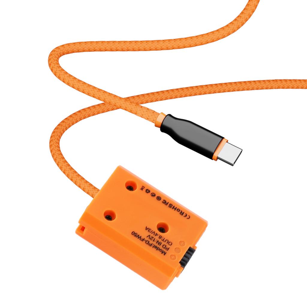 Dummy Battery with Type C PD Power Cable 60cm Long Replacement for A7 A7M2 A7R2 A7S2 A6000 A6300A6500 A5000 A5100