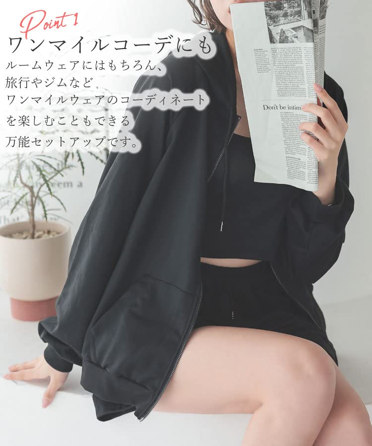 DONOBAN Pajama Set and Oversized Sweatsuit Loungewear Set FREE Gray Women's (Top Bottoms) - Hoodie, Shorts, Camisole, Silhouette, 3-Piece