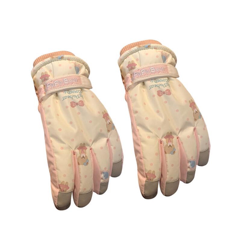 Cute Pink Bear Women's Ski Gloves