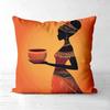 African Tribal Woman Print Throw Pillow Covers Polyester sofa decorative cushion cov Headboard Pillow (Without Pillow Core