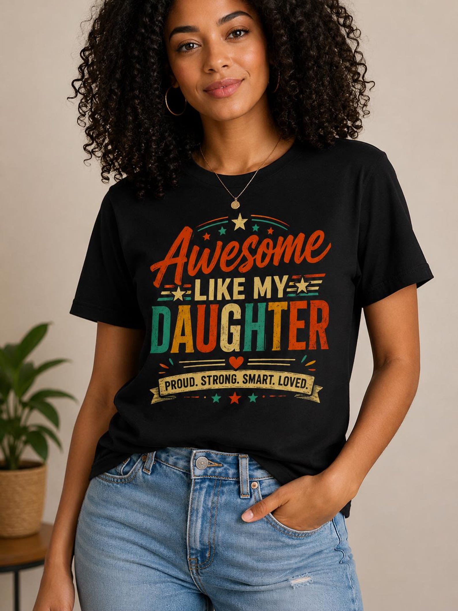 Retro Like My Daughter Shirt, Proud Dad Family Tee XL
