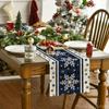 Artoid Mode Buffalo Plaid Snowflakes Christmas Table Runner, Seasonal Winter Kitchen Dining Table Decoration for Home Party Decor 13x72 Inch