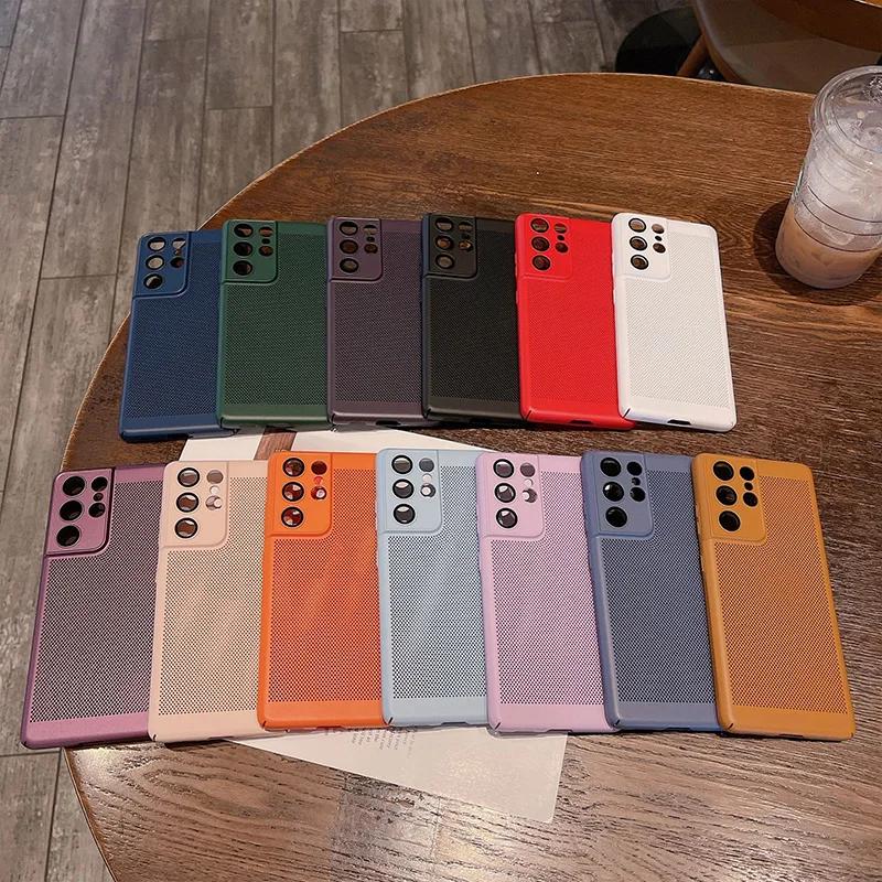 Comes With Lens Film Breathable Heat Dissipation Cooling Case For Samsung Galaxy A53 A54 A25 A24 A15 PC Hard Back Cover