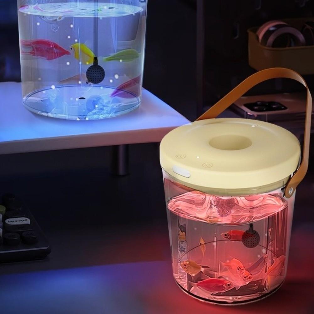 Transparent Oxygen Filled Fish Tank PC Plastic Handheld Fish Tank Ecological Fish Tank Home Decor