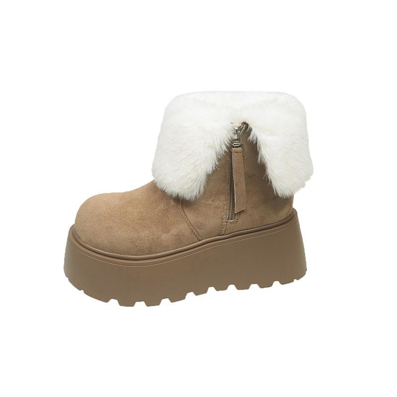 Winter Platform Thick Women Fur Snow Boots Outdoor Shoes Warm Short Botas