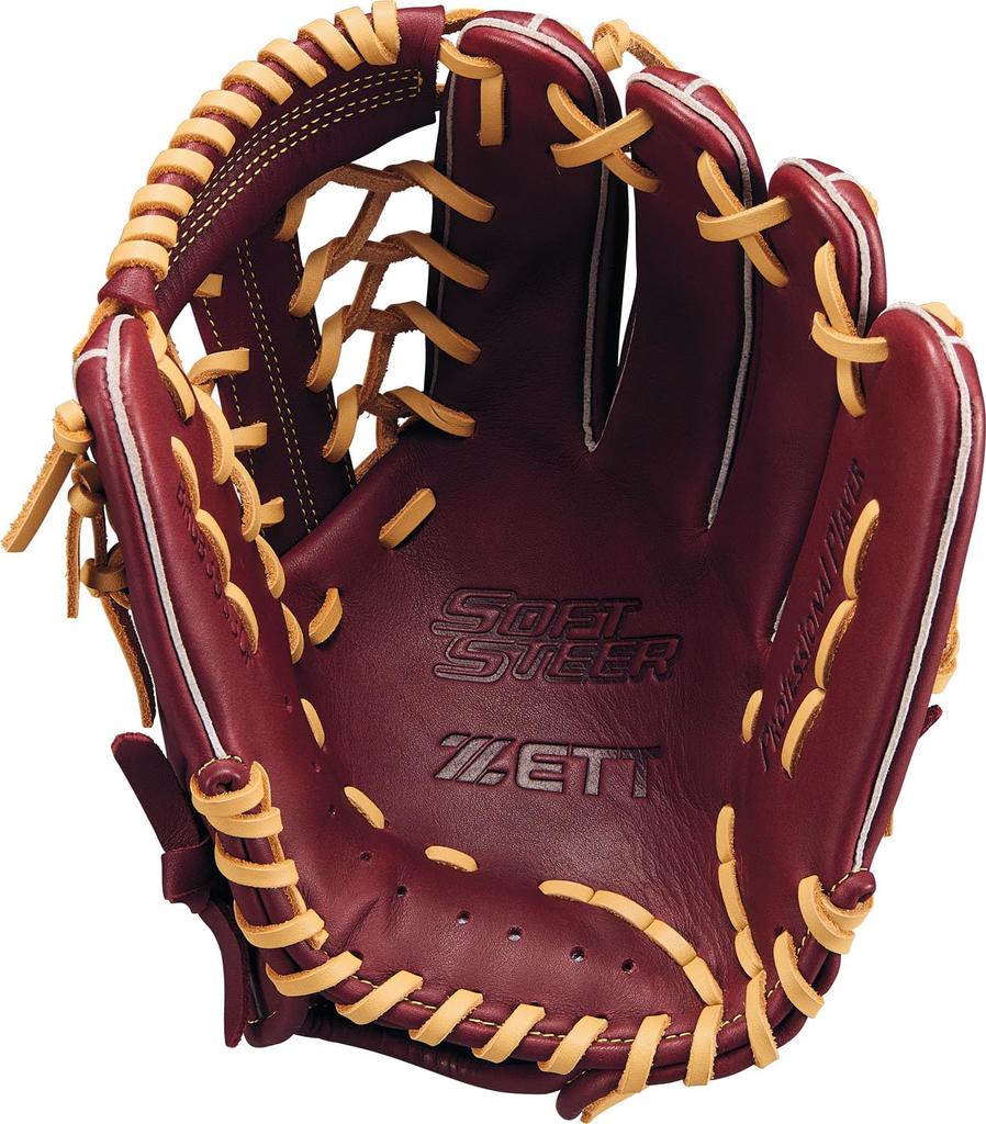 ZETT Soft Steer Baseball Bordeaux Brown x Pastel Brown Size 5 Glove, All-Around, Left-Handed Throw, (4032), (BRGB35530F)