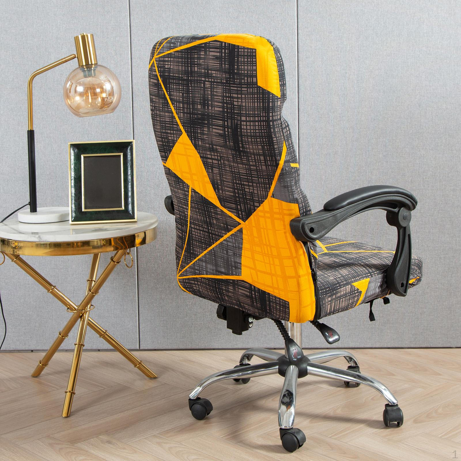 

Office Arm Cover Slipcover Furniture Protecttion with Zipper Polyester Swivel Computer for Game Style A