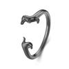 WOSTU 925 Silver Pet Cat Stackable Opening Ring For Women Snake Dog Adjustable Rings Fine Jewelry Party Birthday Gift