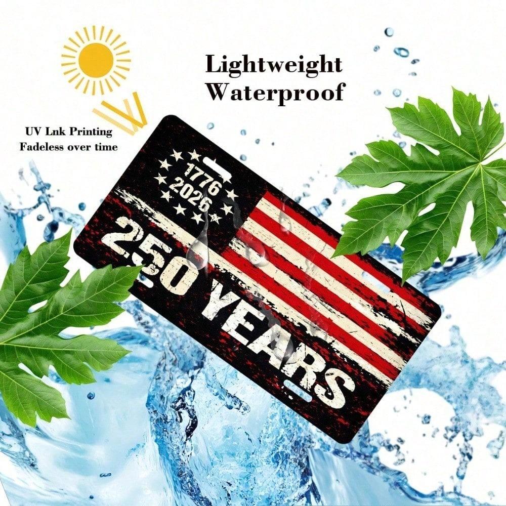 1776-2026 Patriotic License Plate 5.9x11.8in, USA 250th Anniversary Aluminum Auto Tag for Car Truck SUV, Gift for History Fans