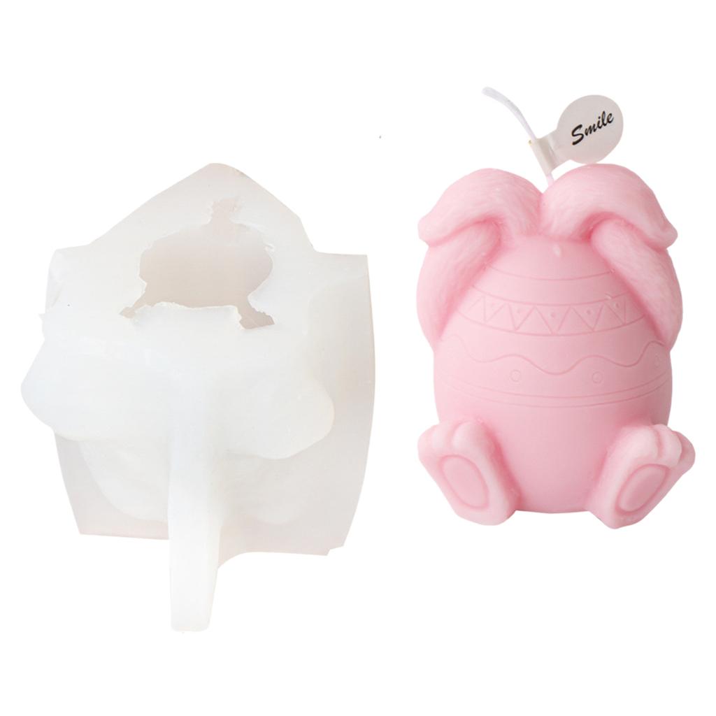 Niedliche Osterhasen-Silikonform für Kerzen, schöne Hasenform, Kunstharzform, einzigartige Silikonform für selbstgemachte Osterkerzen