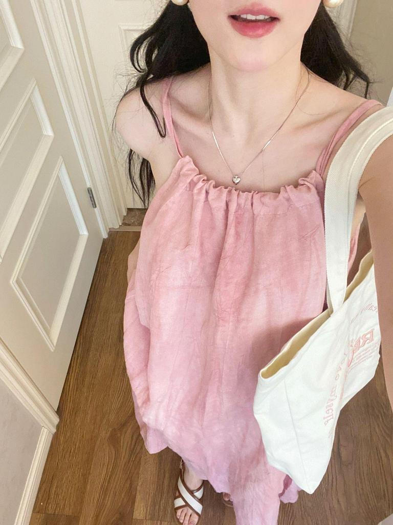 Solid Color Ruched Off-Shoulder Halterneck Summer Dress - Women's Slimming Beach Vacation Maxi Dress