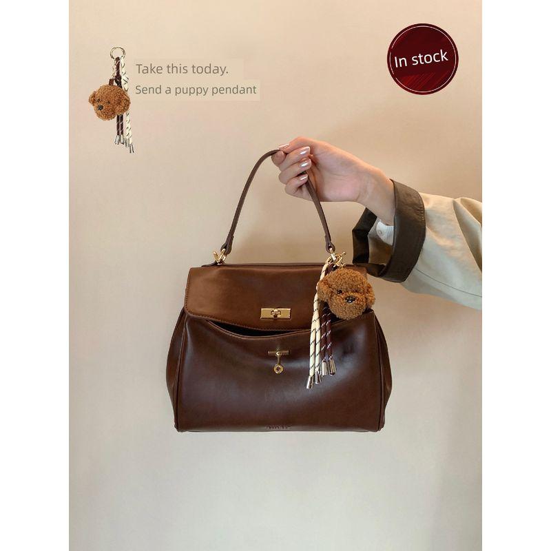 

South Wind Chio2nd Autumn Petty Gold Classy Tote Bag Brown