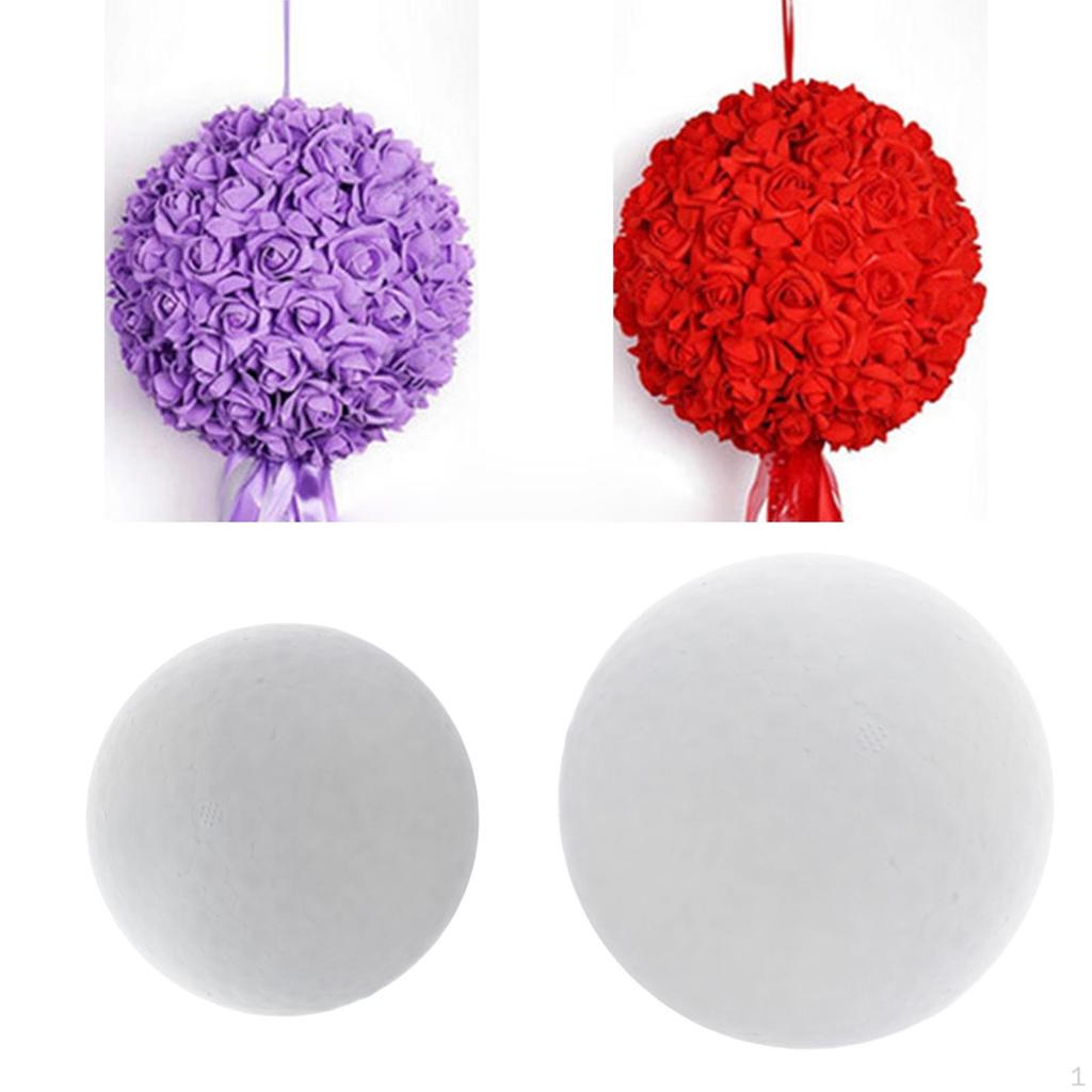 2 White Foam Balls, Balls for Crafts, Polystyrene Craft Decoration Modeling