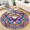 1pc Butterfly Mandala Artwork Chair Carpet for Office, Soft, Non-Slip Polyester Mat, Office, Living Room, Bedroom, Durable Polyester yy251207203