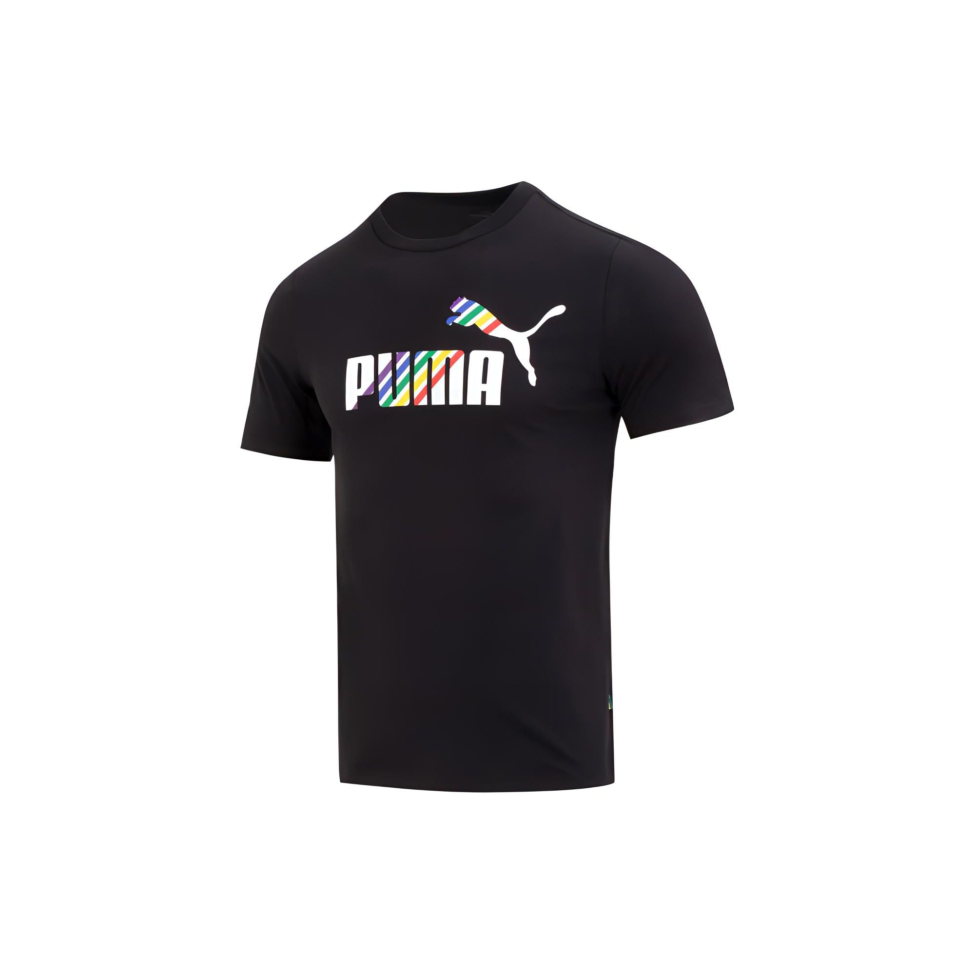 

Puma Футболка с коротким рукавом и круглым вырезом с принтом логотипа бренда Rainbow, мужская, черная 676671-01 M
