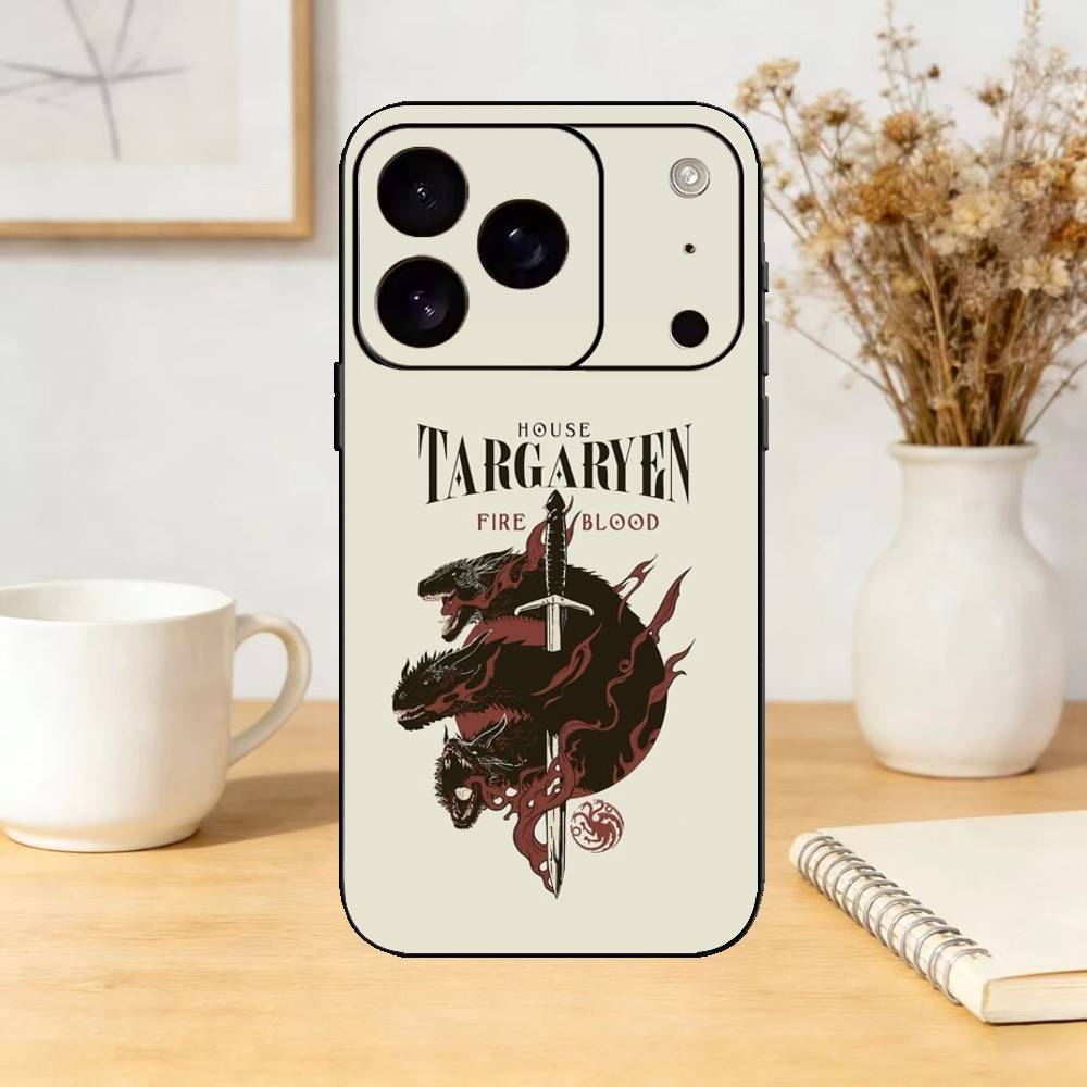 T-Targaryan Dracary Logo Phone Case Silicone black Soft For IPhone 17,16,15,14,13,12,11,SE,Plus Pro Max