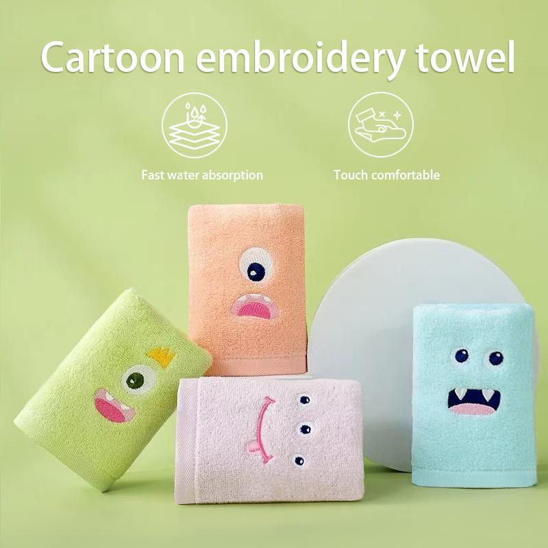 

Набор из 4 маленьких полотенец для лица с мордочками монстров, толстая мягкая коралловая флисовая ткань, не линяющая, идеально подходит для использования в ванной комнате