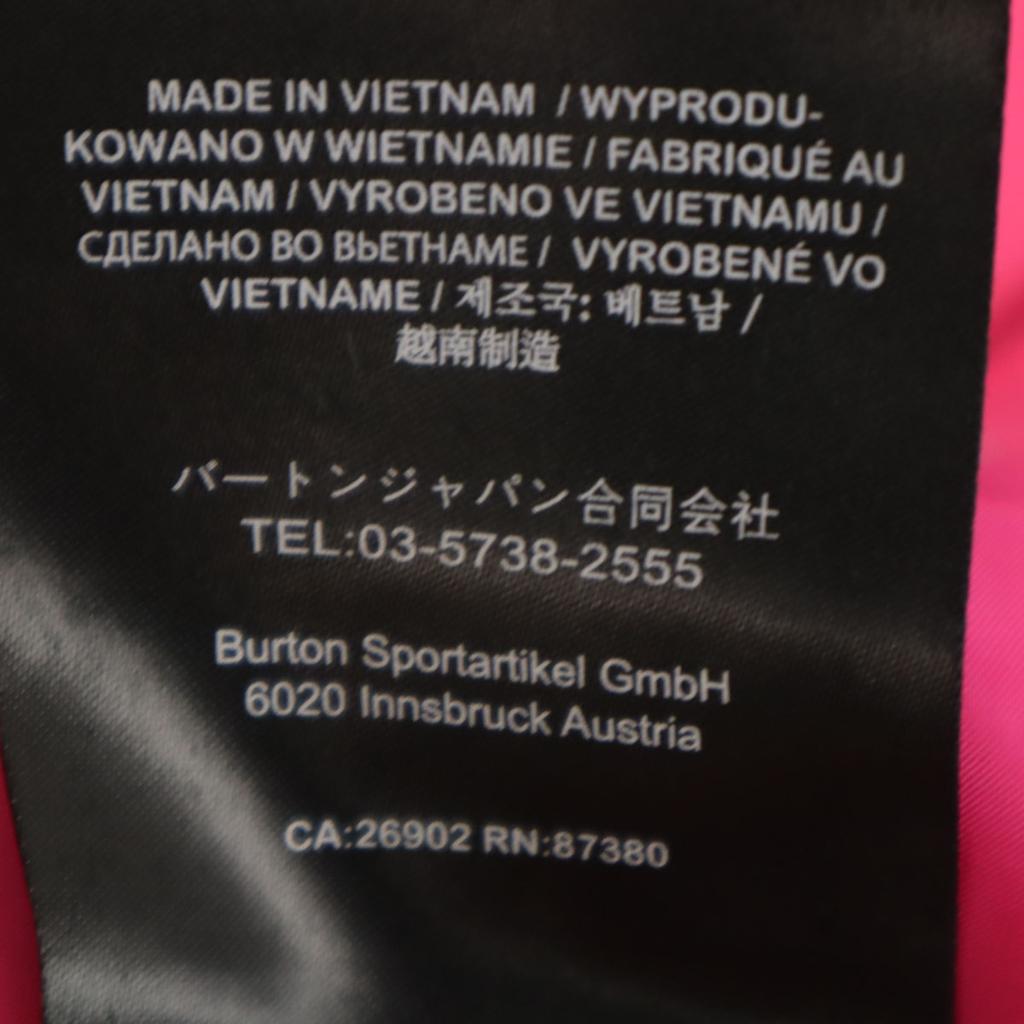 Burton מכנסי מטען סנובורד S ורוד ניאון מרופדים חיצוני לילד משומש