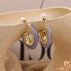 Retro Simple Candy Color Resin Earrings Color U-shaped Earrings Solid Color Earrings Fashion Trend Earrings