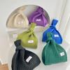 Knitted Wrist Bag Women Casual Shoulder Tote Bag Hollow Out Female Reusable Shopping Bags Girls Woven Small Handbag AVE