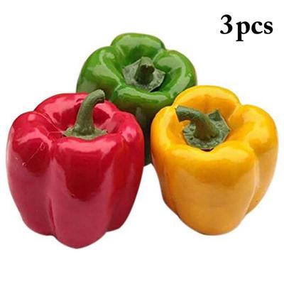 3 STÜCK Realistische Künstliche Nachgeahmte Paprika Gemüse Deko Restaurants Requisiten