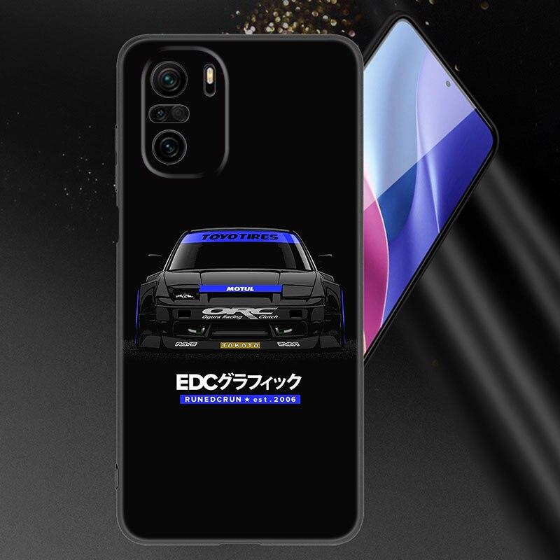 

JDM Tokyo Drift спортивный автомобильный чехол для телефона для Xiaomi Mi POCO X3 NFC GT M4 M3 12 11T 10T Pro A3 11 Lite NE 5G 12X 11i F3 черный чехол Xiaomi Mi A3