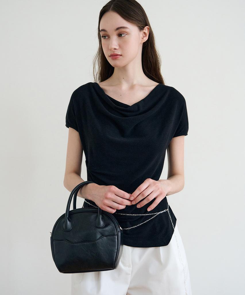 Drawfit Women Lueta Round Tote Bag [Black]
