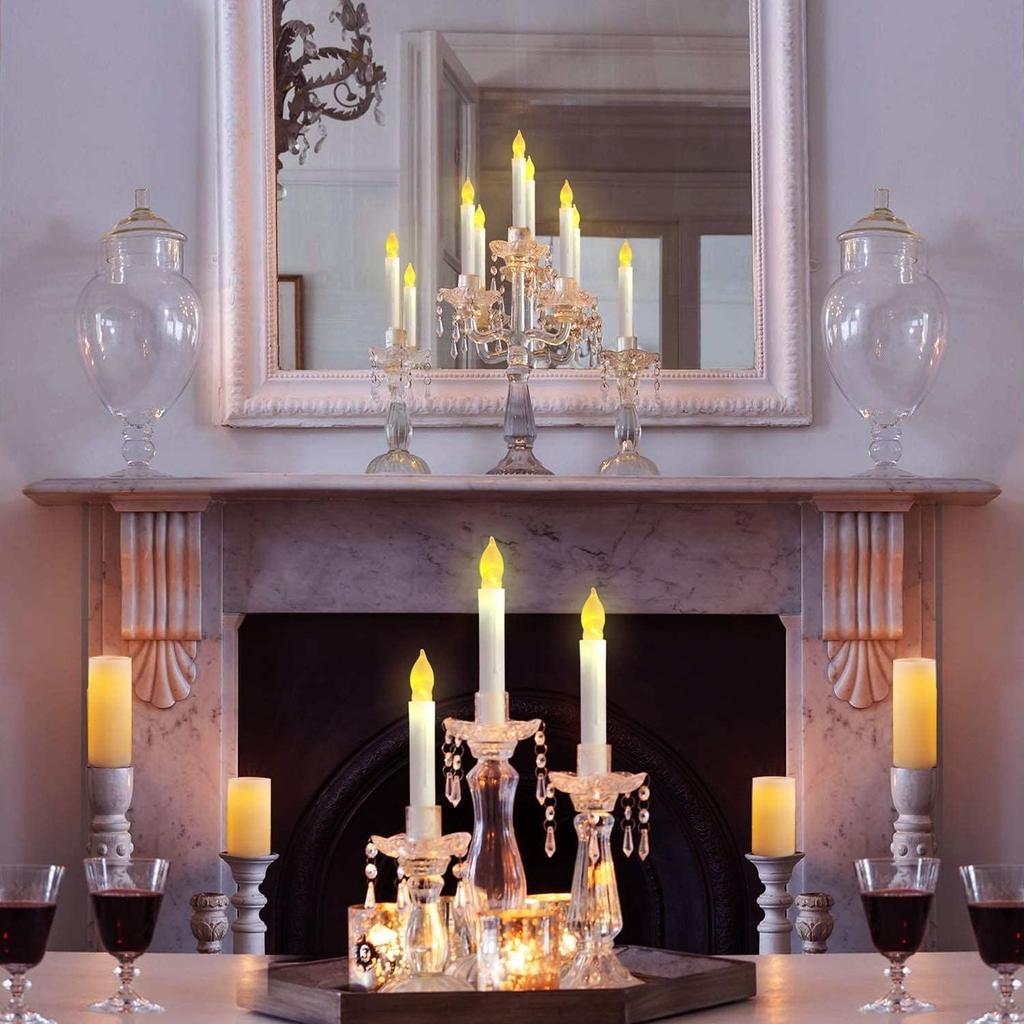 Flameless Candles 12 PCS Led Candles 6.9 Inch Battery Operated Candles Taper Candles for Party Classroom Church Birthday Decor