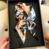 Luxury 70cm Square Women Silk Scarf Flower Print Designer Beach Scarves Shawl Bandana Decorate Hijab Neckerchief