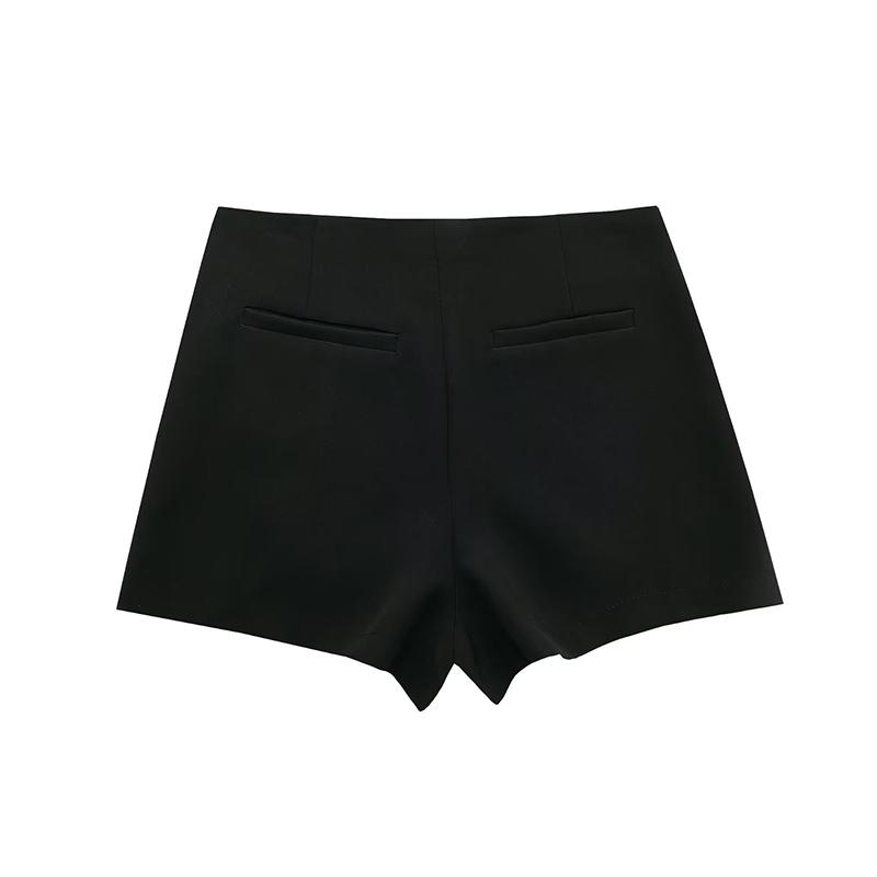 Women's Vintage Solid Culottes High Waist Asymmetric Split Mini Shorts Spring Summer Ladies Elegant Shorts Skirts