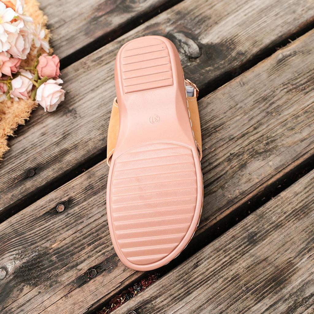 2026 Fashionable Plus Size Open-Toe Wedge Sandals for Women - Comfortable, Lightweight, Versatile, and Stylish Hollow Design