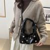 Punk Style Rivet Shoulder Bag PU Leather Women's Handbag Fashion Rivet Underarm Bag  Girls