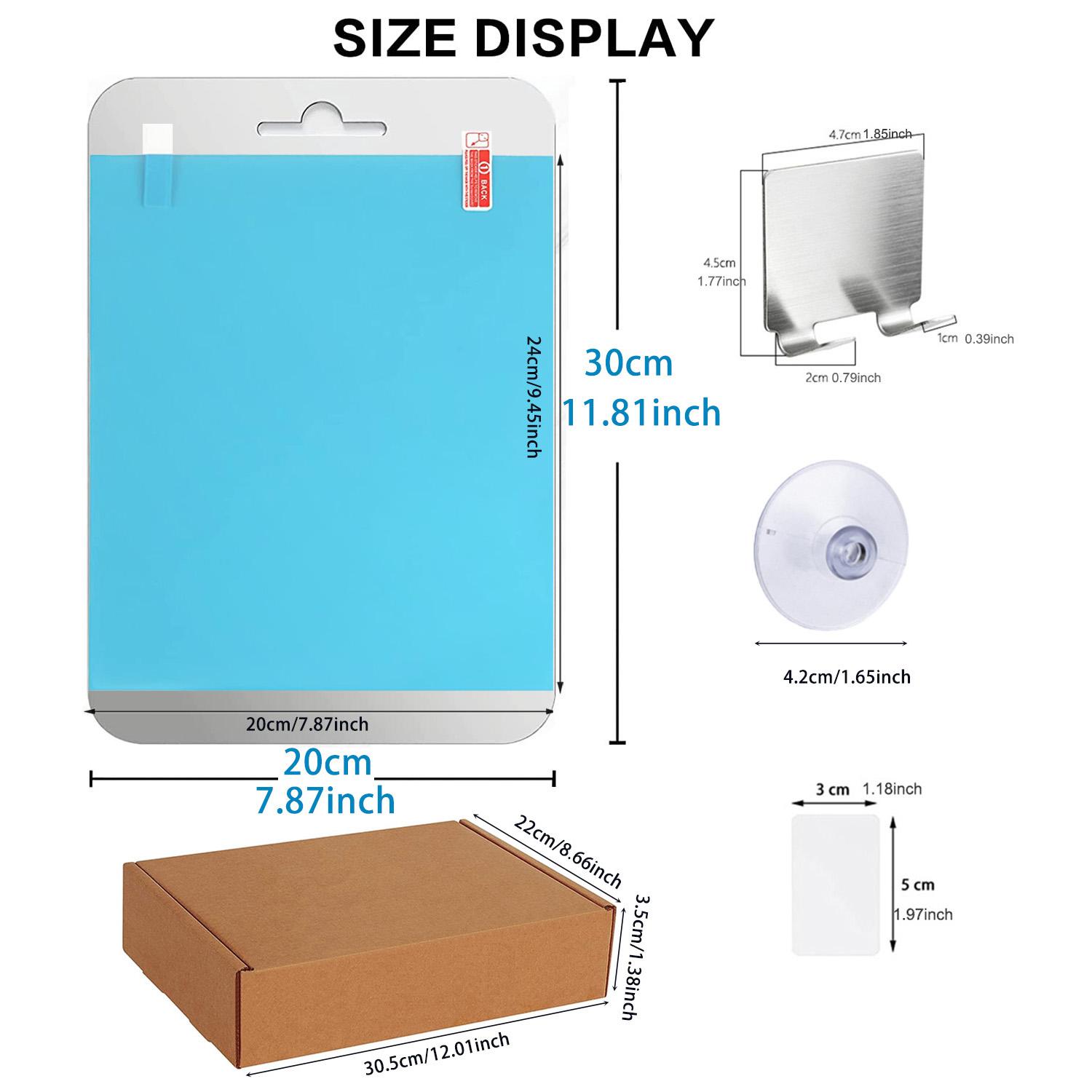 

Big Size Acrylic Mirror for Bathroom Shower Unbreakable Fogless Fog Free Travel Size Washroom Accessory Shaving Mirror белый