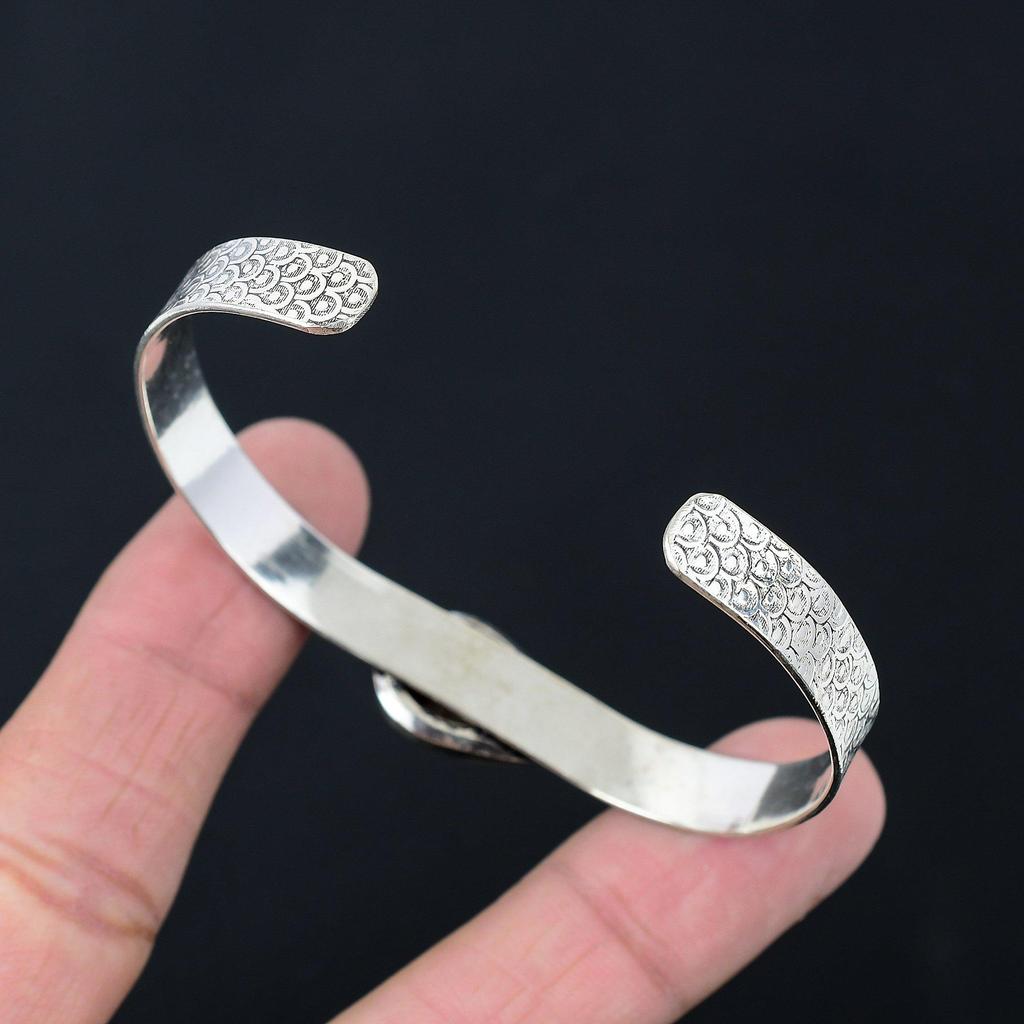 Daughters Day Deal Natural Rhodochrosite Anniversary Wife Bangle Sterling Silver