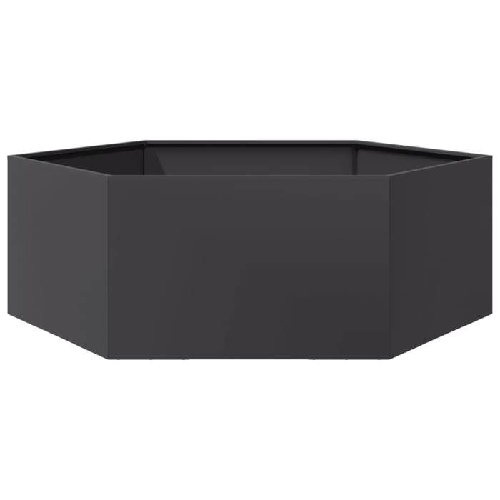 VidaXL Planter Black Hexagon 138x120x45 Cm Steel, Flower Box, Patio Planter, Garden Planter, 851136