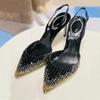Fashion 2025 New Baotou Sandals, Diamond Gradient High Heels, Women's Fashion, Exquisite Temperament Sandals, Dress, Banquet Shoes