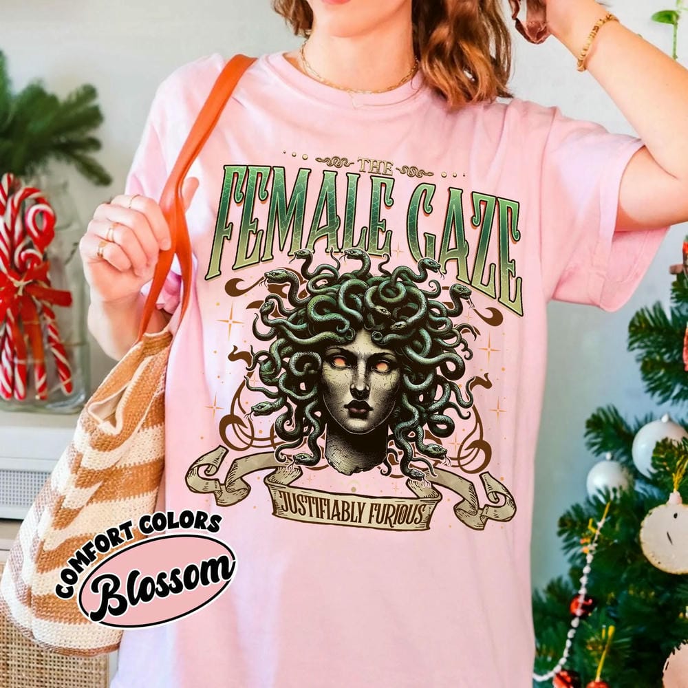 Women The FeUnisex Gaze Comfort Shirt AntiPatriarchy Medusa Unisex Top Vintage Dark Academia Bookish Literary Shirt Streetwear