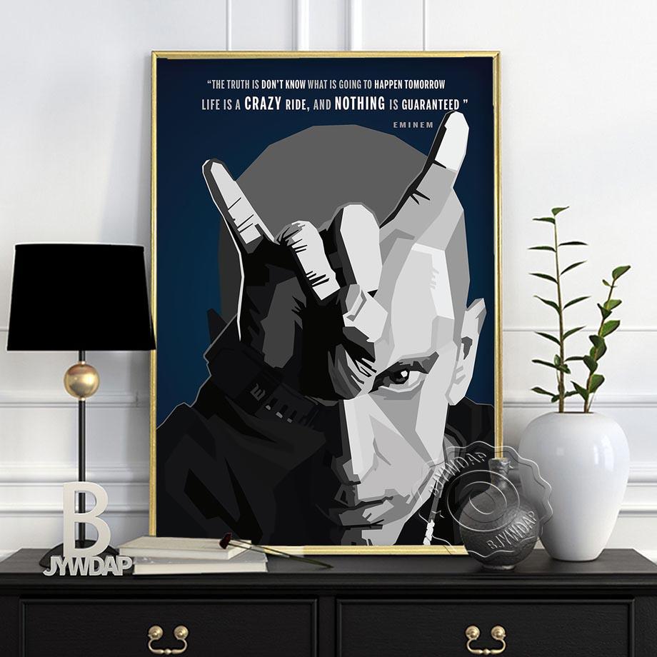 Poster e Stampe di Star della Musica Rap Astratta Moderna Hiphop Rapper Arte da Parete Quadri da Parete Pittura su Tela per Decorazione Domestica Senza Cornice