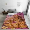Cute Cats Butterfly Flannel Blanket Polyester Machine Washable Comfortable For Girls And Boys Sofa Bed House Decor Birthday Gift