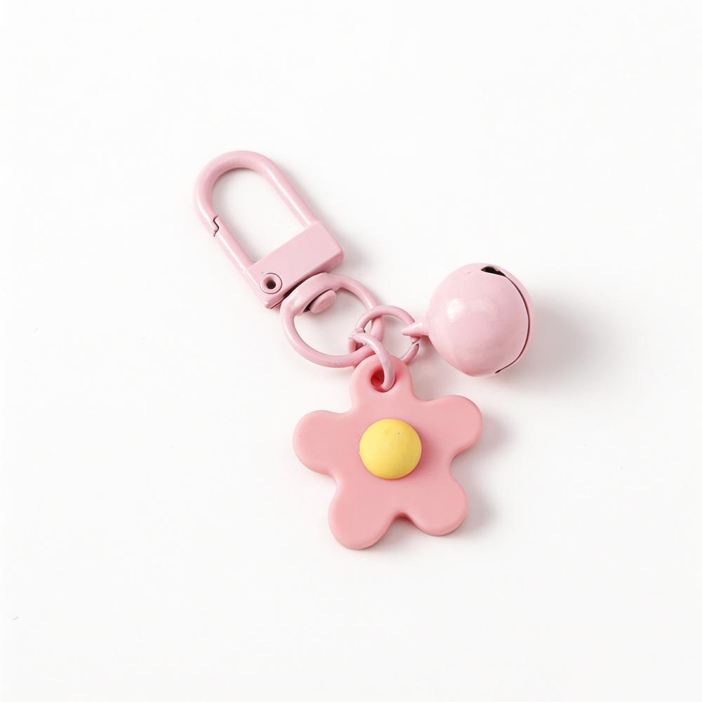 Colorful Enamel Flower Bell Keychain - Candy Color Keyring Jewelry DIY Pendant