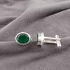 Natural Green Onyx Gemstone 925 Solid Silver Handcrafted Jewelry Cufflinks0.59" CL-2-18