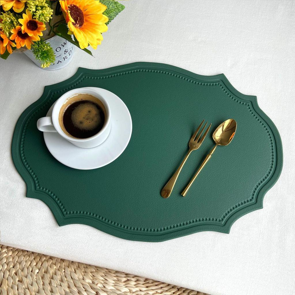 Nordic Retro Faux Leather Placemat: Waterproof, Oil-Proof, Insulated, Anti-Scald Table Mat for Household Use