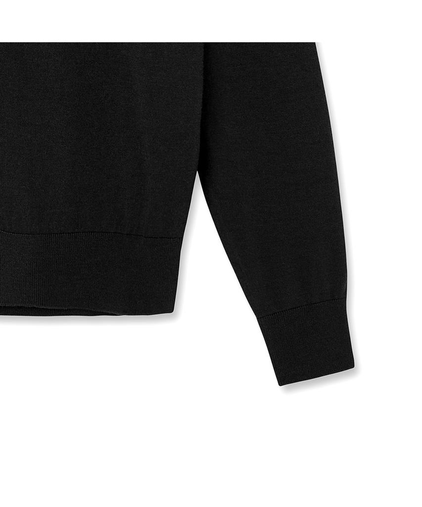 Iolo Silk Blended Classic V Cardigan_Black