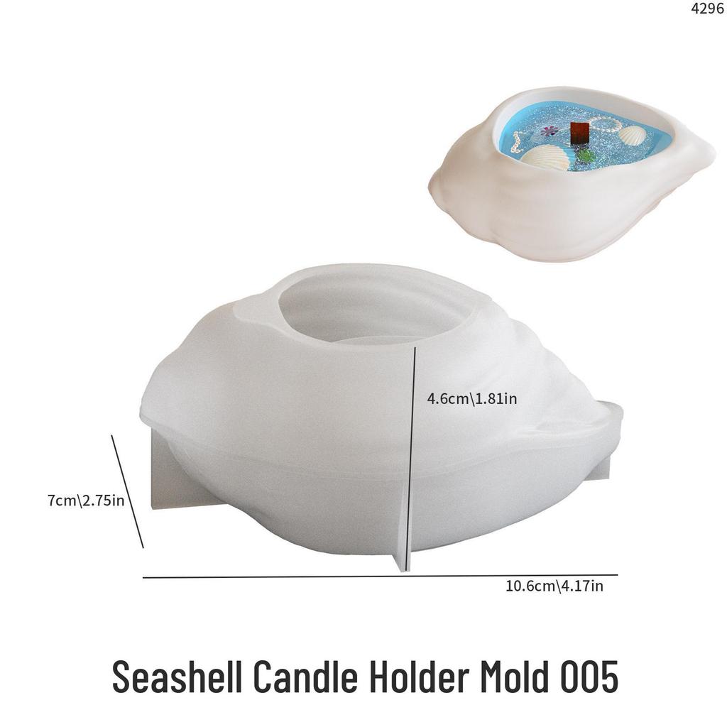 Poppy DIY Epoxy Resin Seashell Candle Holder & Ocean Storage Jar Silicone Mold