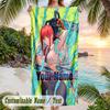 Chainsaw Man Beach Towel, Personalized Custom Name Text, Quick Dry Large Absorbent Towel For Beach Pool